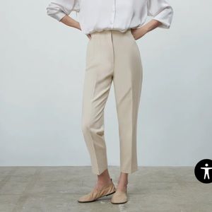 ZARA BLACK High Waisted Cropped Darted Pants
